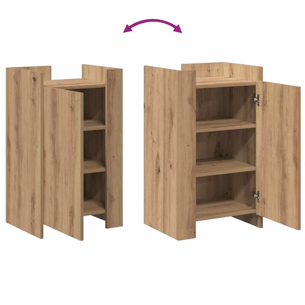 Berkfield Home Artisan Oak Sideboard in Brown, W/D/H: 45 x 35 x 75 cm – 5