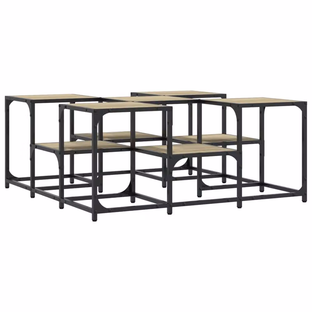 Berkfield Home Sonoma Oak Decorative Coffee Table, Brown, W/D/H: 91 x 91 x 40 cm – 2