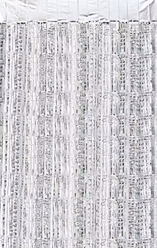 Netagon Metallic Tinsel Curtain Silver W/H: 200 x 100 cm