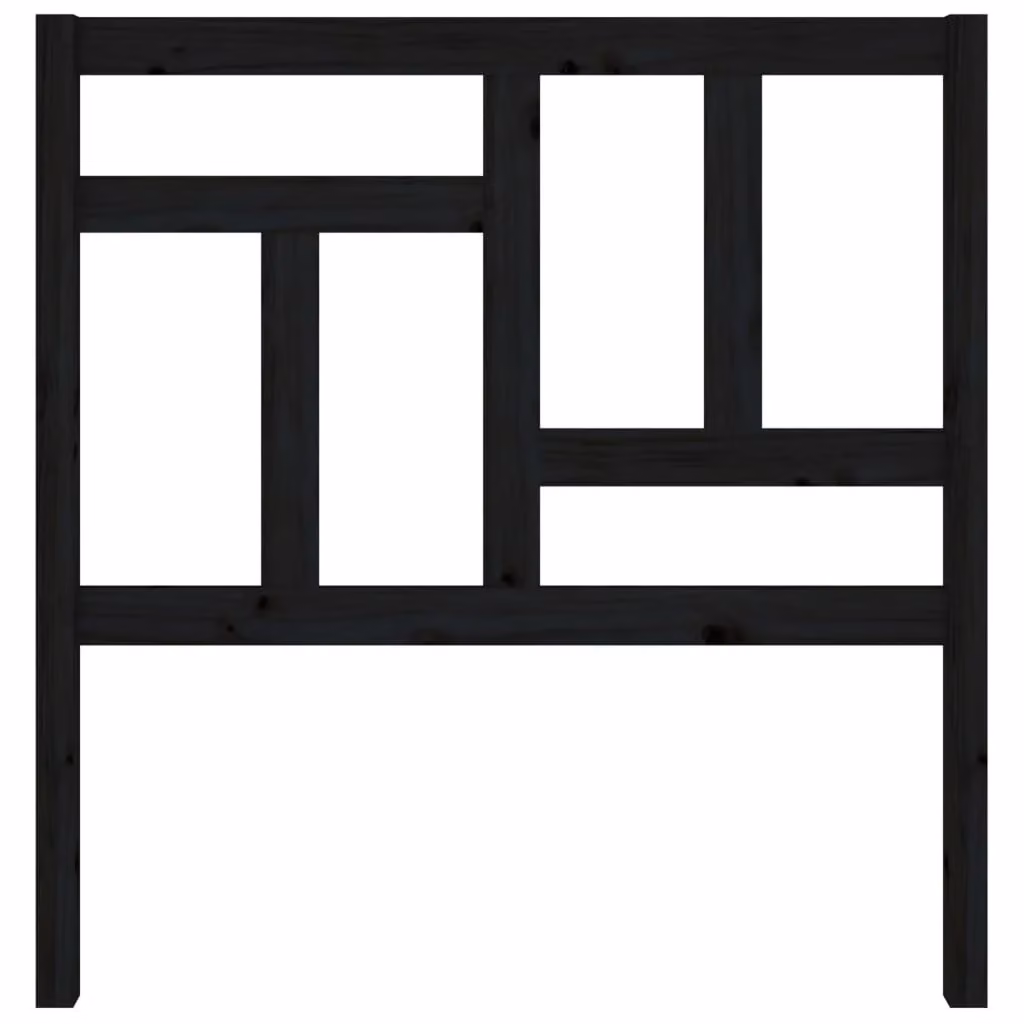 Berkfield Home Black Solid Wood Pine Bed Headboard, W: 95.5 cm, D: 4 cm, H: 100 cm – 3