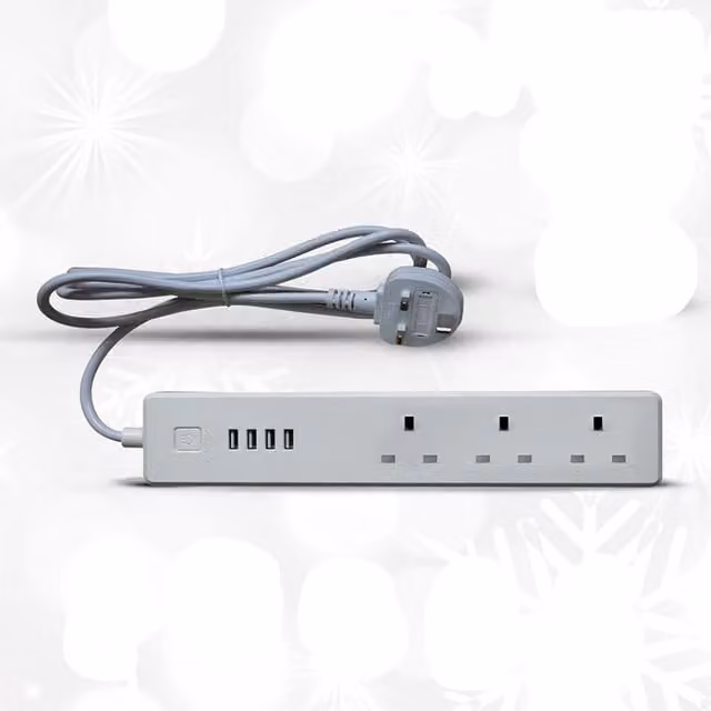 EnerJ Smart WiFi Power Strip Extension Box with USB, Grey