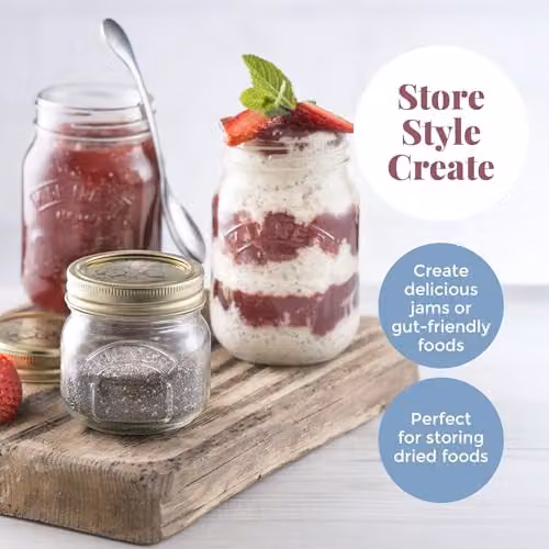 Kilner Transparent Glass Preserve Jar with Screw Top Lid, 0.25 l – 6