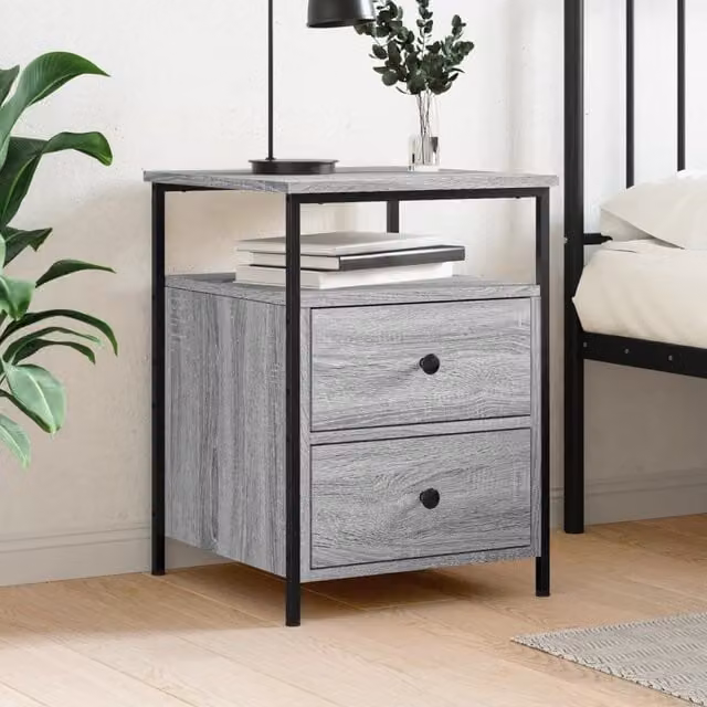 Berkfield Home Grey Sonoma Bedside Cabinet W/D/H: 44 x 45 x 60 cm – 1
