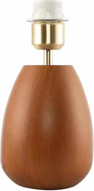 Happy Homewares Chunky Wooden Table Lamp Base with Mahogany Finish and Inline Switch in Brown