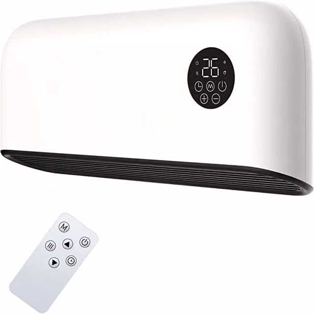 MYLEK 2000W Wall Mounted Ceramic Fan Heater in White