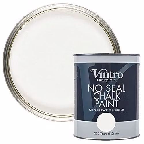 Vintro Crystal White No Seal Chalk Paint for Wood and Metal, 1 Litre