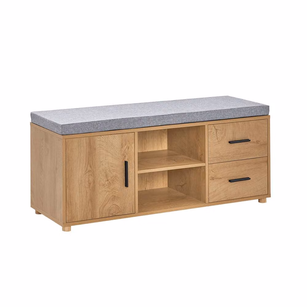SoBuy Modern Oak Shoe Rack Hallway Bench W/D/H: 110 x 35 cm – 2
