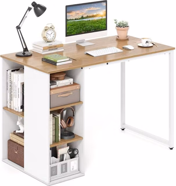 Costway Modern Home Office Computer Desk in Natural