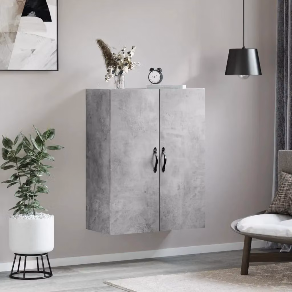 Berkfield Home Wall Mounted Cabinet in Concrete Grey, W: 69.5 cm, D: 34 cm, H: 90 cm – 3