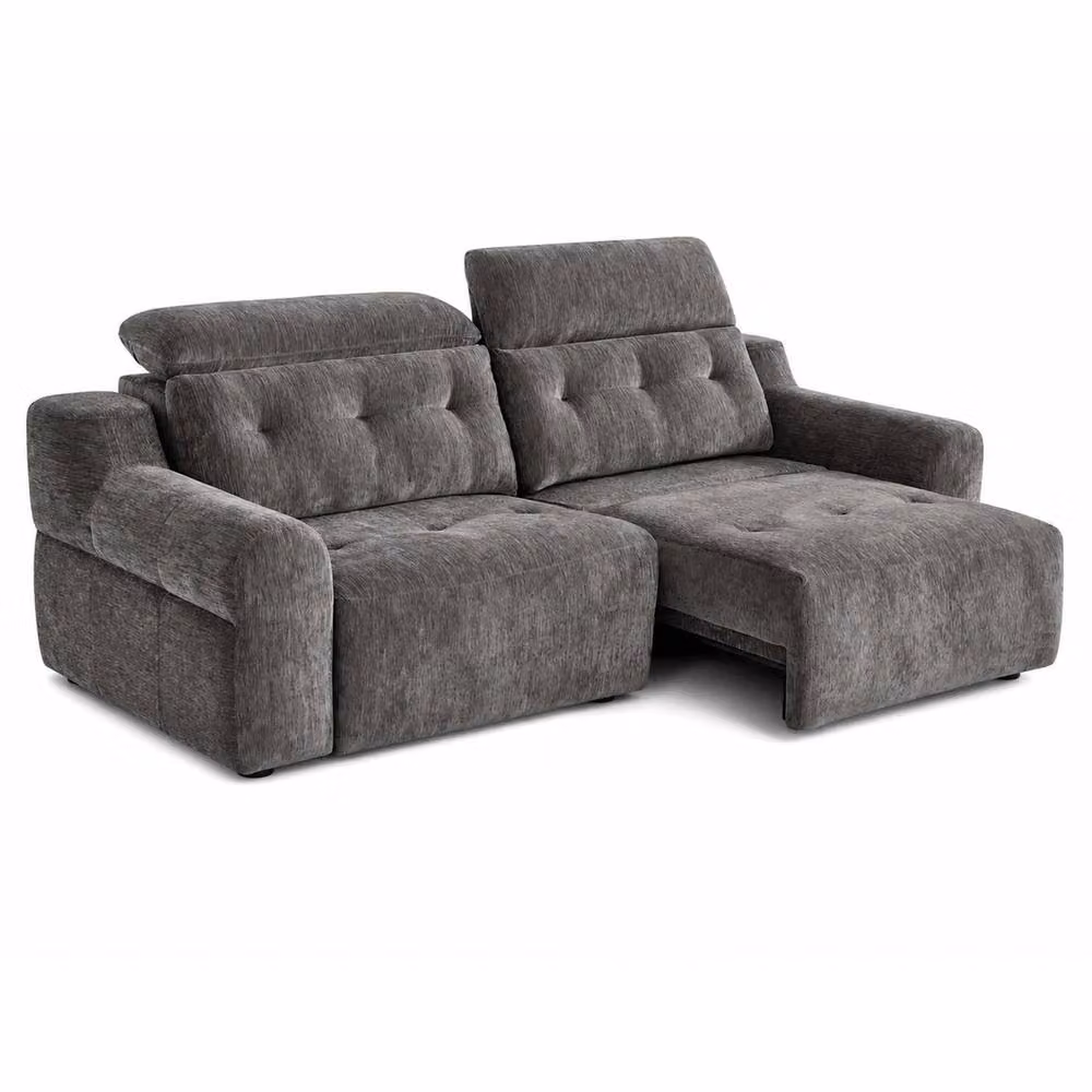 Furnishings For Less UK Harrington Charcoal Grey Chenille Electric Sofa Bed with Adjustable Headrests and Lift Up Seat, W/D/H: 242 x 109 x 140 cm – 2