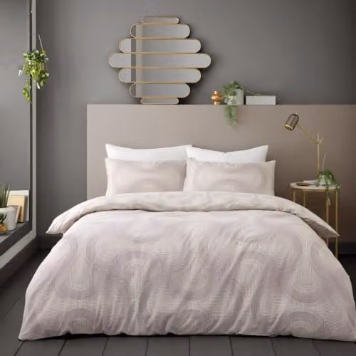 GAVENO CAVAILIA Single Reversible Geometric Duvet Cover Set in Beige, Sand and Multicolour, W/D/H: 137 x 200 cm