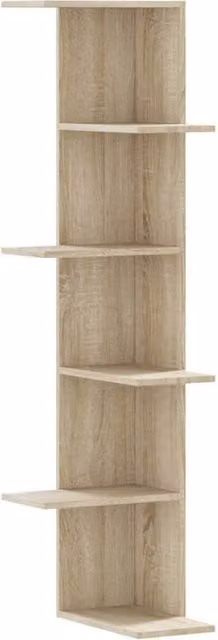 Berkfield Home Sonoma Oak Wall Corner Shelf in Light Tan, W/D/H: 36.5 x 36.5 x 140 cm – 1