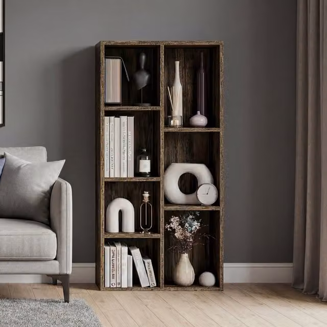 Vida Designs Modern Cube Storage Unit in Brown, H 130 x W 106 x D 30 cm