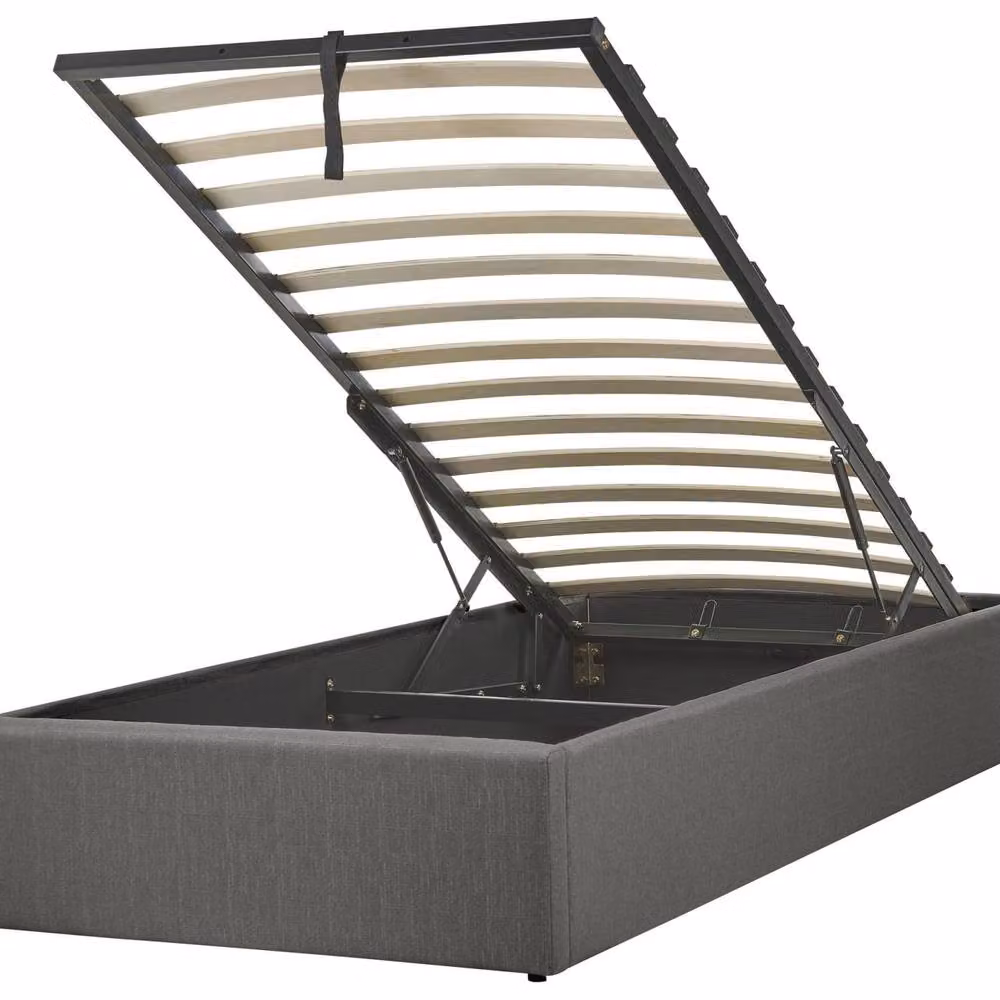 Wyld and Coco Astra Upholstered Ottoman Slatted Bed Frame, Grey, W/D/H: 90 x 200 cm – 2