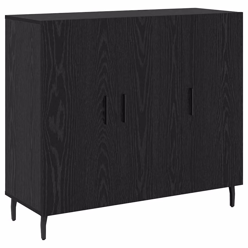Berkfield Home Modern Black Matt Sideboard with Storage Door, W/D/H: 90 x 34 x 80 cm – 2
