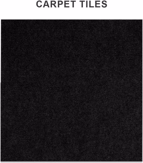PAWNORA 20pcs Black Polyester Carpet Tiles – 1