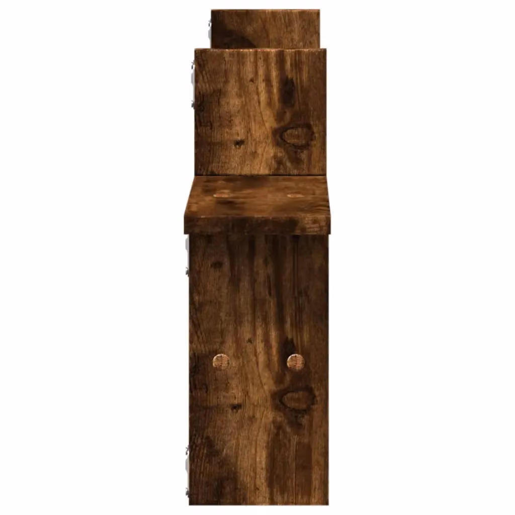 Berkfield Home Wall Mounted Shelves, 2 Pack, Smoked Oak Brown, W/D/H: 38 x 12 x 38 cm – 3