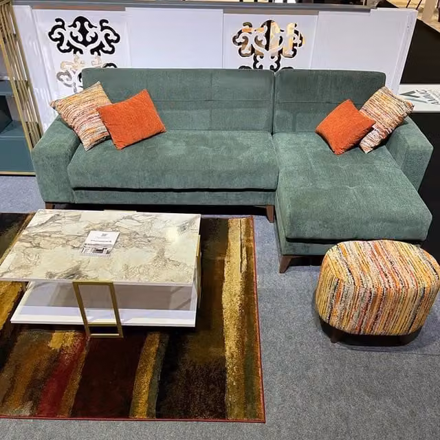 Decorotika Mariposa L-Shaped Sofa Bed with Storage, Right Hand Facing Corner, Green