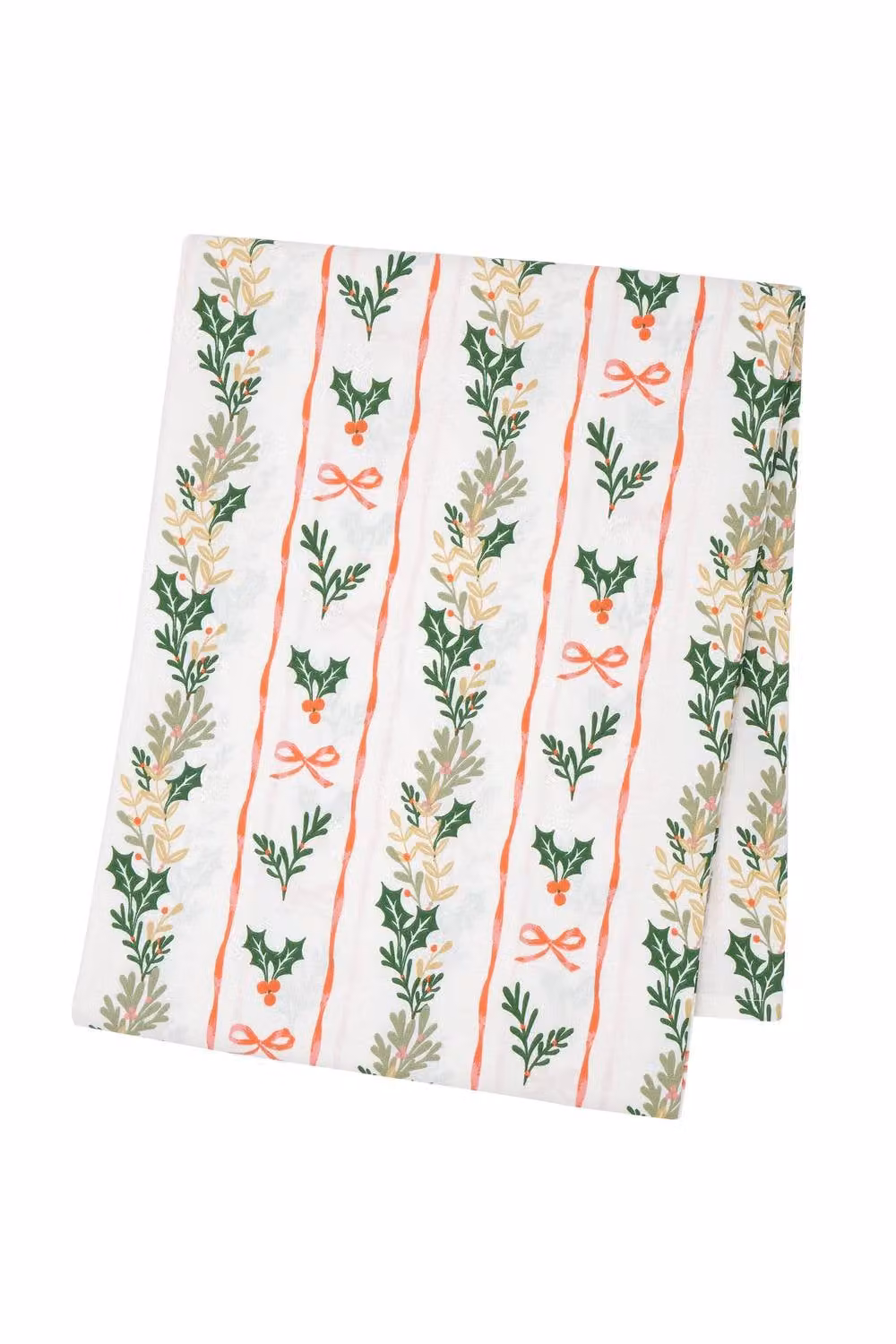 Catherine Lansfield Christmas Holly Stripe Coated Cotton Tablecloth in White and Red, W: 137 cm, D: 229 cm – 2