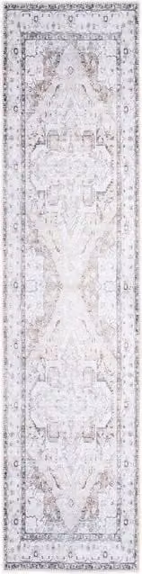 Kukoon Distressed Hallway Runner Rug in Light Beige and Off-White, Non-Slip and Washable, W: 80 cm, L: 300 cm – 1
