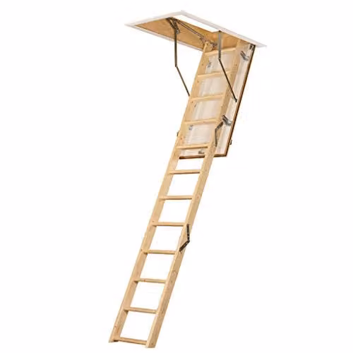 TB Davies EuroFold 3-section Wooden Loft Ladder with Hatch, Pine, Max. Floor-to-Ceiling Height: 2.8 m – 1