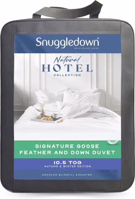 Snuggledown Hotel Goose Feather and Down 10.5 Tog Duvet, White, Single