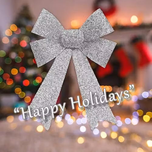 VFM e-Store Silver Tinsel Bow Christmas Decoration, W/D/H: 22 x 32 x 7 cm – 5