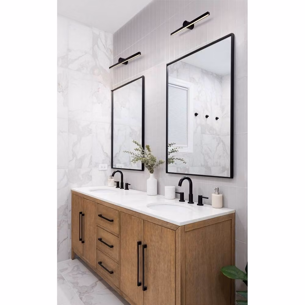 Netlighting Breggo 60cm LED Bathroom Over Mirror Light in Sandy Black, 12W, 669lm, IP54 – 2