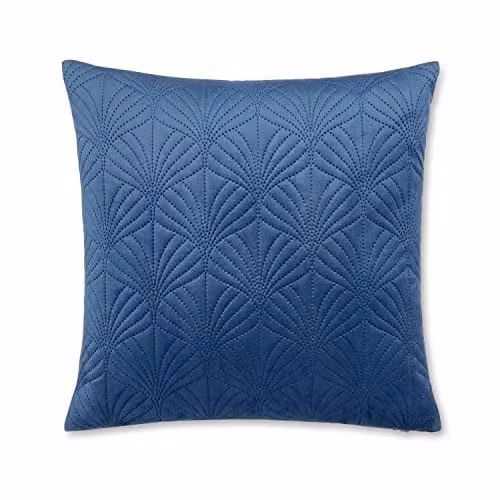 Catherine Lansfield Living Art Deco Pearl Square Cushion, Blue, 45 x 45 cm – 2
