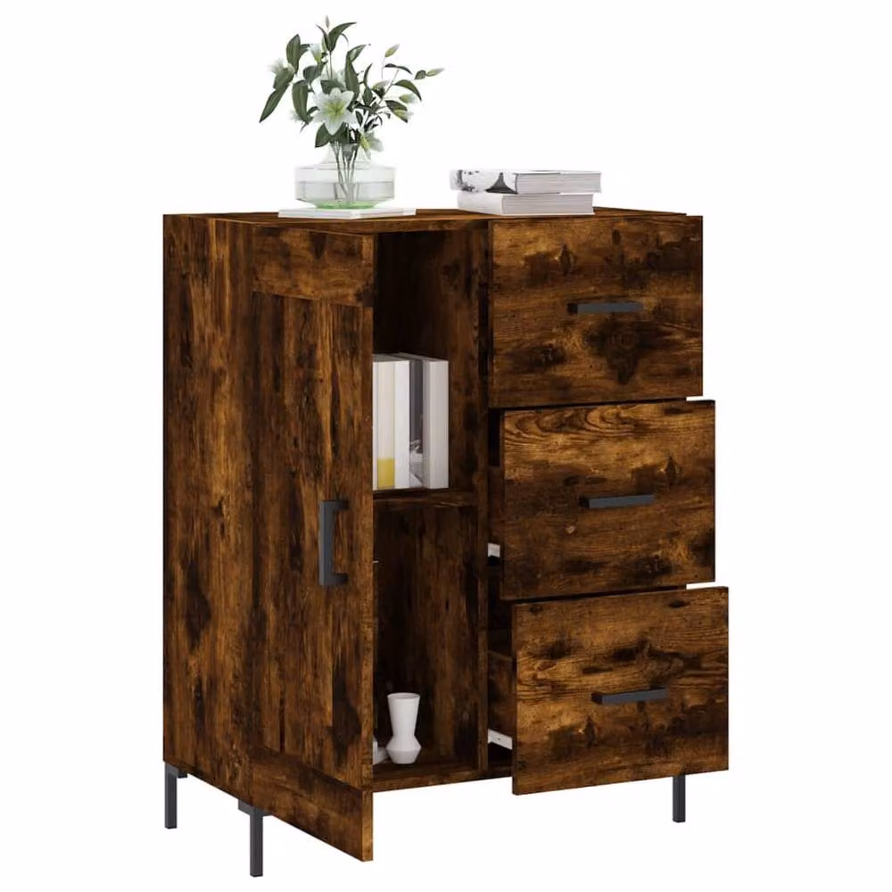Berkfield Home Smoked Oak Sideboard in Brown, W/D/H: 69.5 x 34 x 90 cm – 4