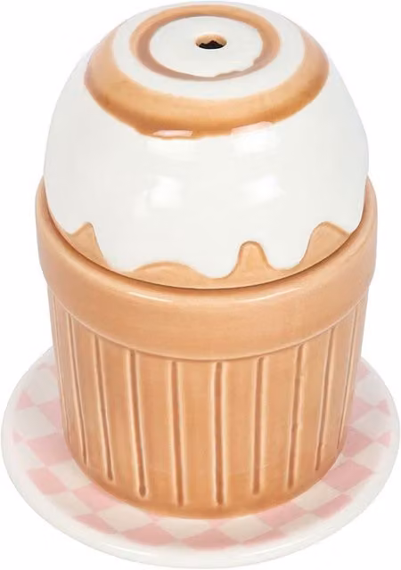 Something Different The Brunch Club Cinnamon Roll Ceramic Oil Burner in Brown, White and Yellow