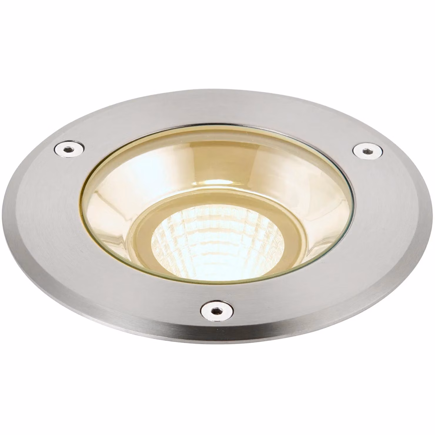 Loops Stainless Steel Silver IP67 Ground Recessed LED Drive Over Light with Adjustable Tilting Head and Warm White LED – 2