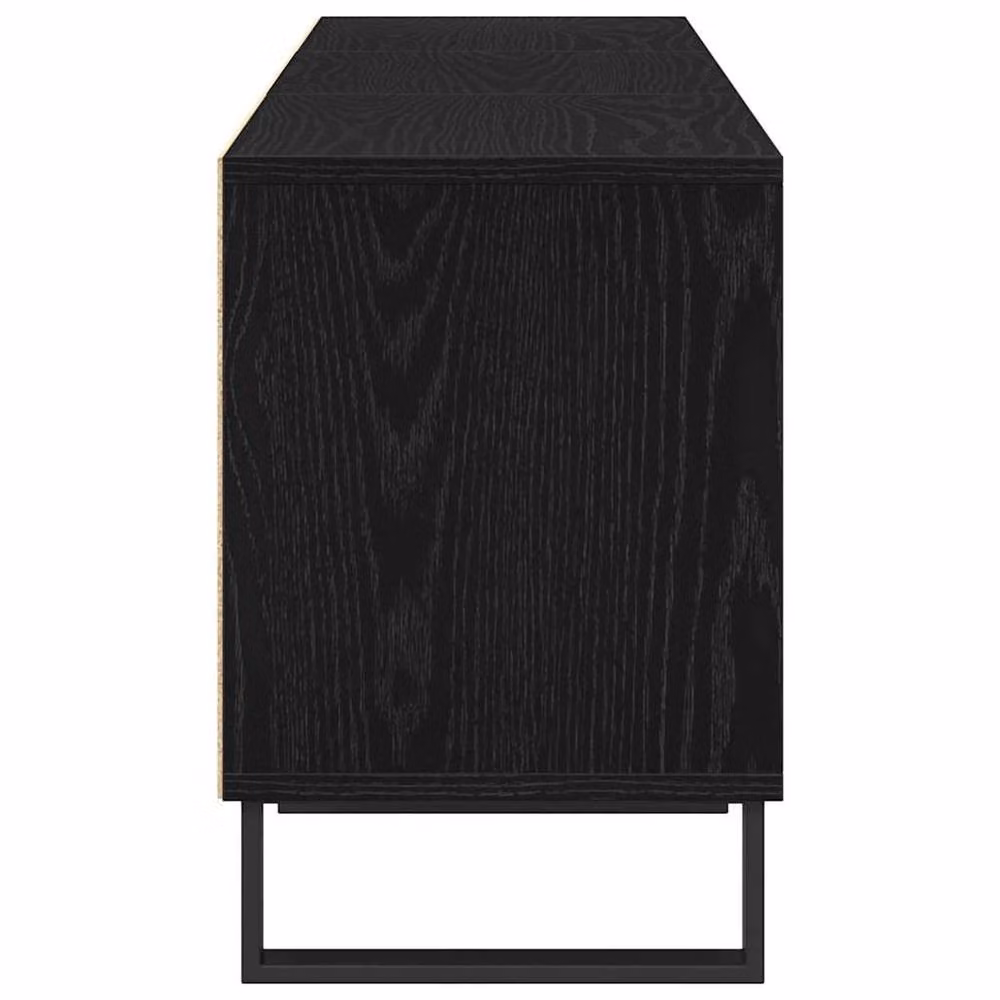 Berkfield Home Modern TV Cabinet in Black Oak, W: 150 cm, D: 44.5 cm, H: 44.5 cm – 4
