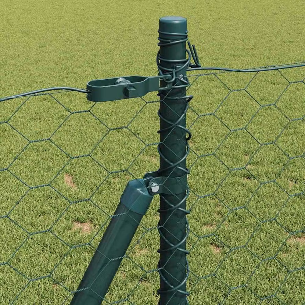 Berkfield Home Green Steel Hexagon Fence – 3