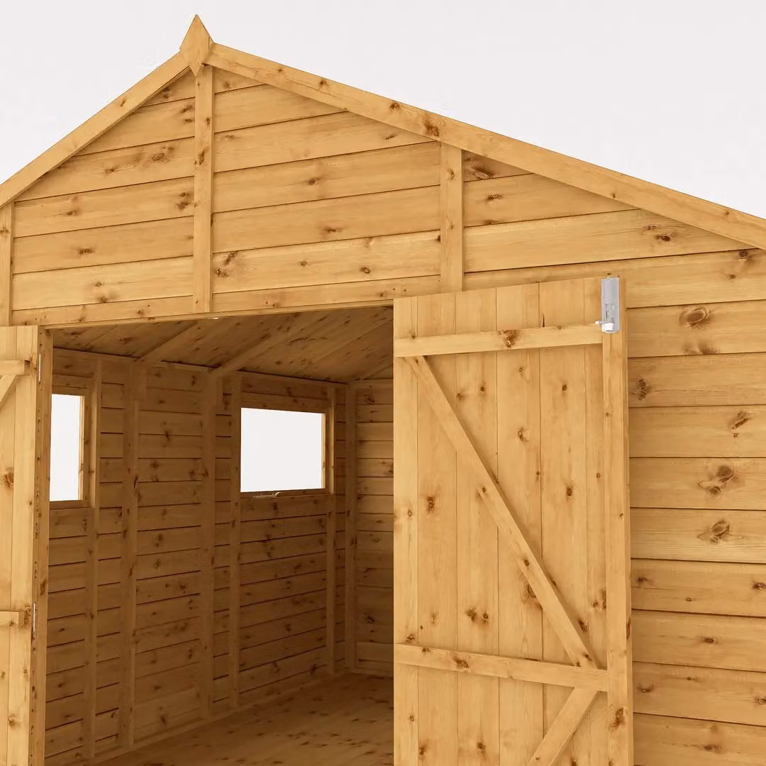 Mercia Premium Shiplap Apex Workshop with Window in Brown, W: 322.7 cm, D: 367.8 cm, H: 252.4 cm – 2