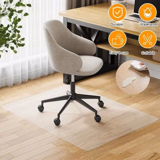 EONLION Clear Non-Slip Office Chair Mat and Carpet Protector, W x D: 100 x 100 cm – 1