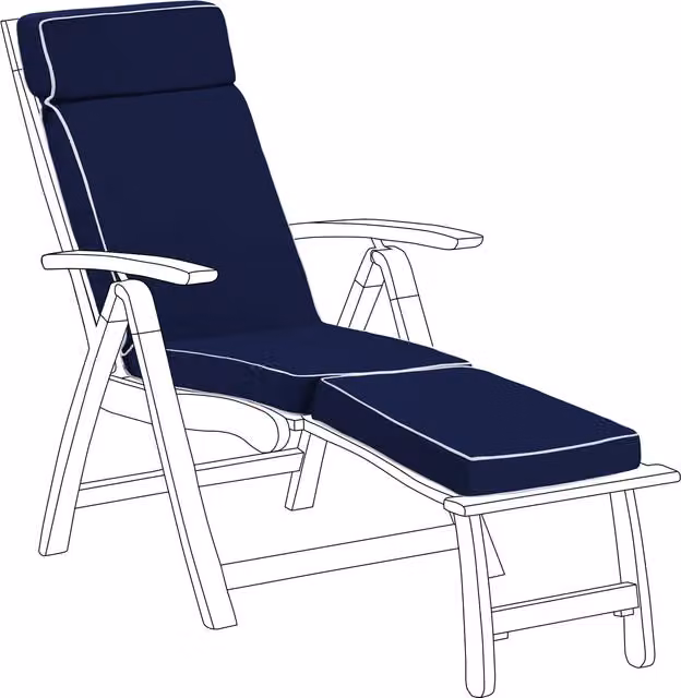 Gardenista Blue Rectangular Outdoor Sun Lounger and Steamer Chair Foam Cushion Pad