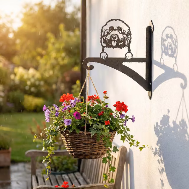 Laser Hut Black Metal Hanging Basket Planter Bracket