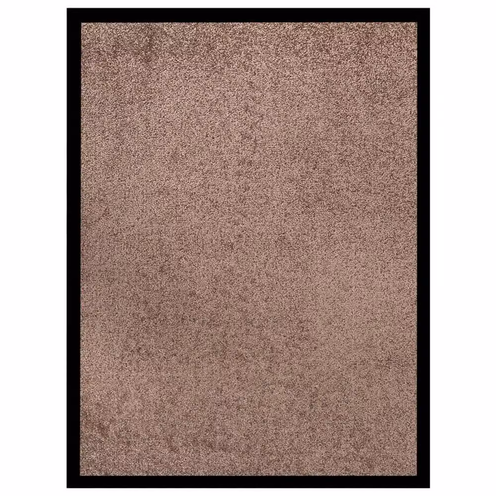 Berkfield Home Non-Slip Brushing Doormat, Brown and Black, W: 60 cm, D: 80 cm – 2