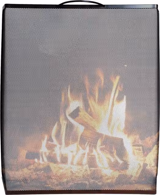 Simpa Clifton Black Fire Guard Single Panel Mesh Fireplace Screen – 1