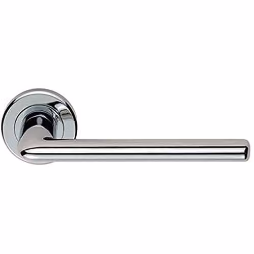 Loops Pair Slimline Straight Bar Lever on Round Rose Concealed Fix Polished Chrome