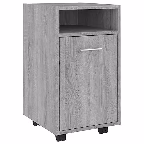 vidaXL Side Cabinet with Wheels in Grey Sonoma, W/D/H: 33 x 38 x 60 cm