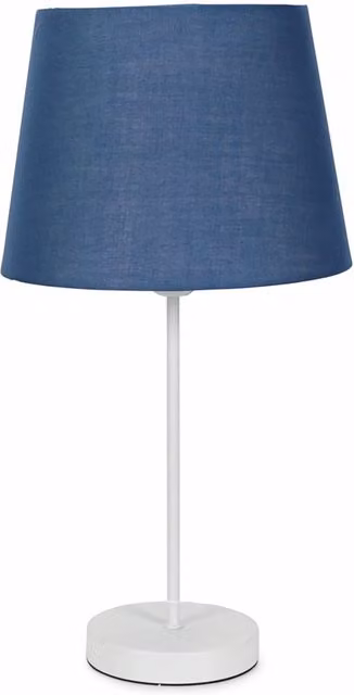 ValueLights Charlie Table Lamp in Blue and White with Fabric Shade
