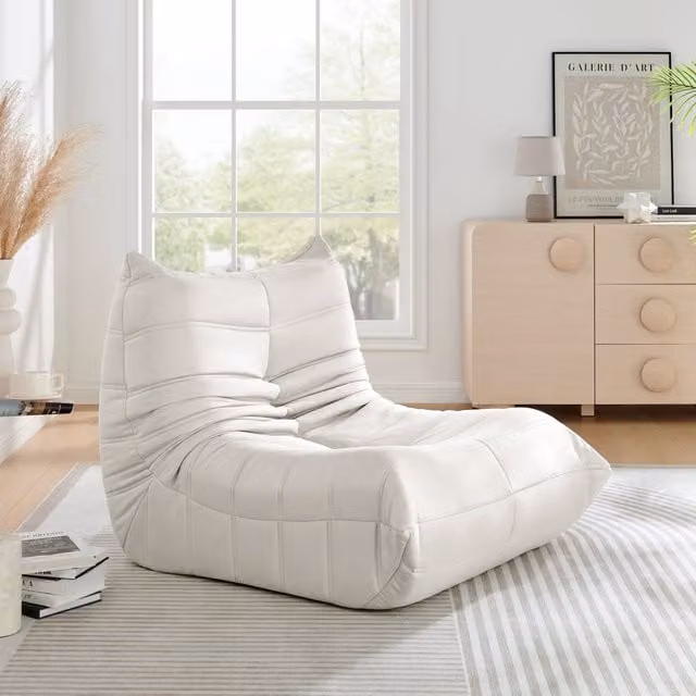 Bravich LTD Cocoon Lounge Chair in White Microfibre with Foam Padding