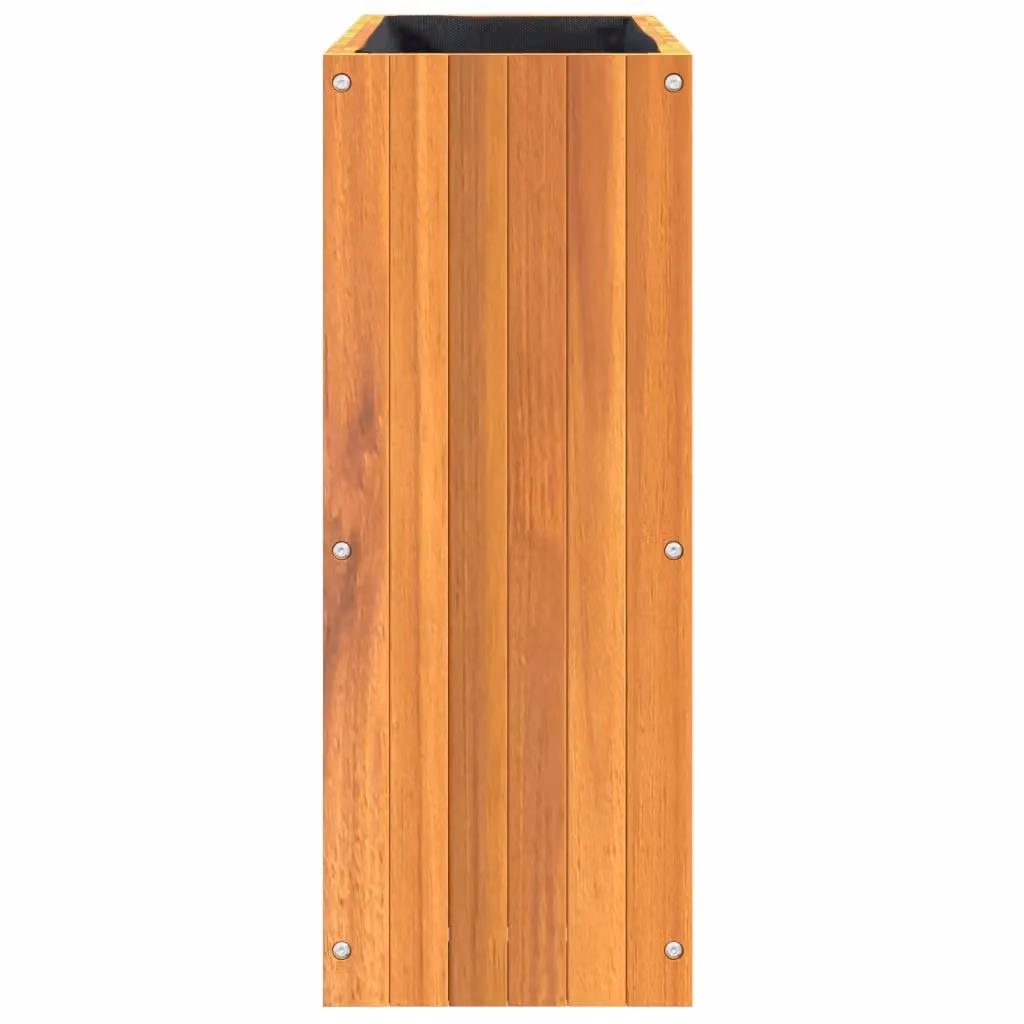 Berkfield Home Garden Brown Solid Wood Acacia Planter Tub W: 59 cm, D: 27.5 cm, H: 70 cm – 2
