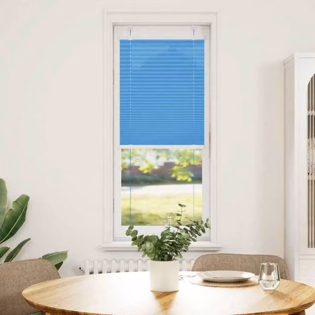 Berkfield Home Single Pleat Corded Blind in Blue, Polyester, W: 40 cm, H: 100 cm