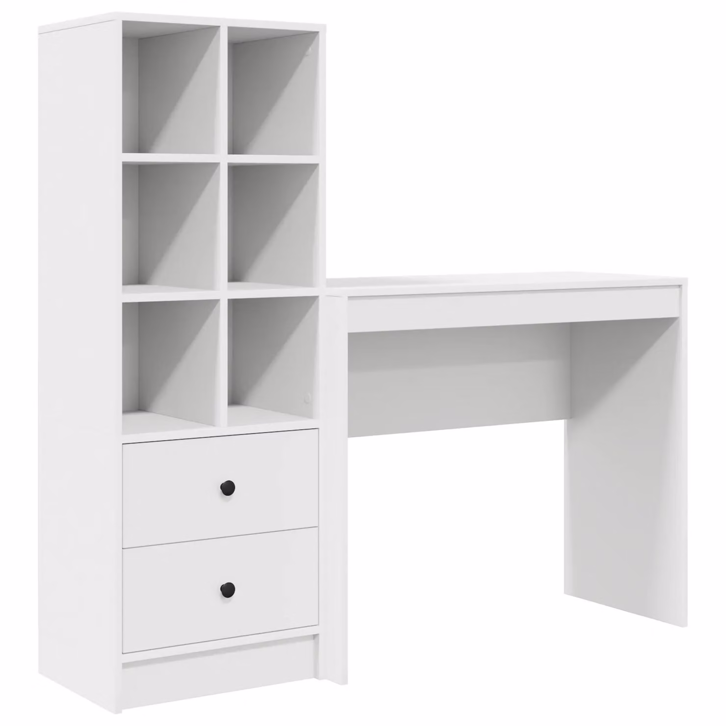 Berkfield White Glossy Writing Desk with Storage in Engineered Wood – 2