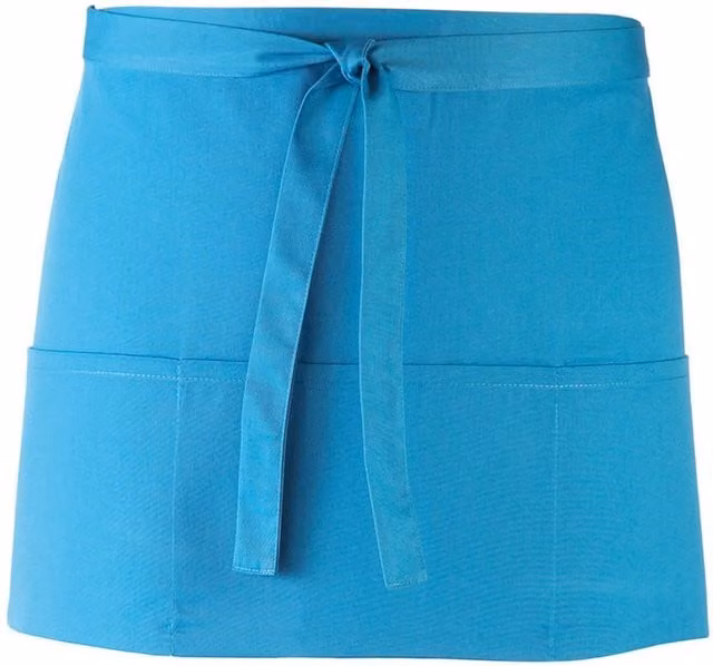 Premier Colours 3 Pocket Short Apron in Turquoise W/H: 33 x 60 cm