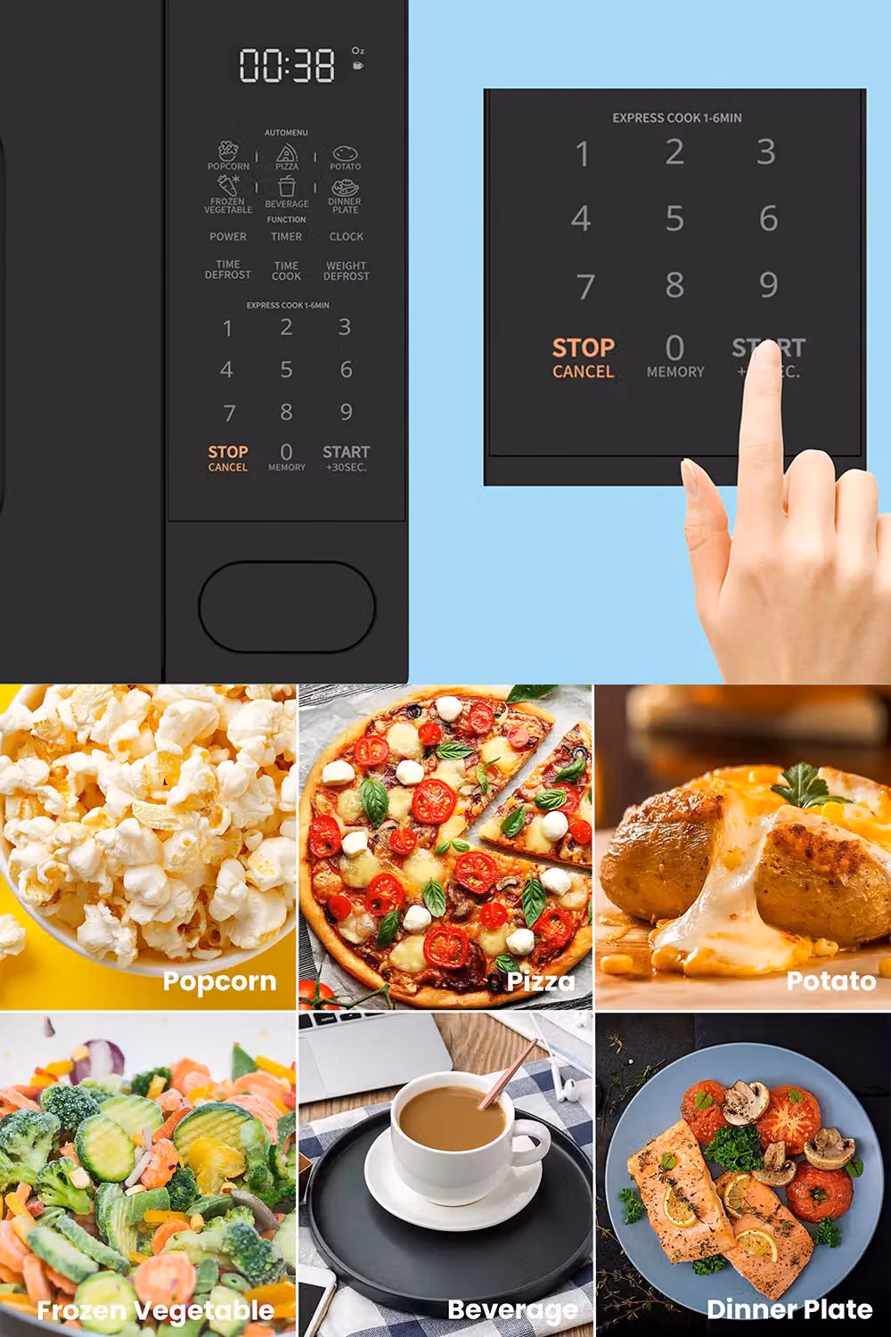Living and Home 700W 20L Solo Touch Control Microwave Oven in Black – 3