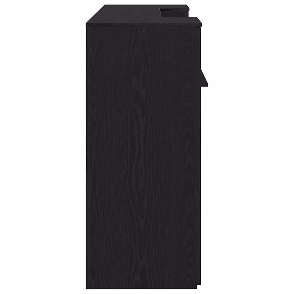 Berkfield Home Reception Desk in Black Oak, W/D/H: 200 x 50 x 103.5 cm – 5